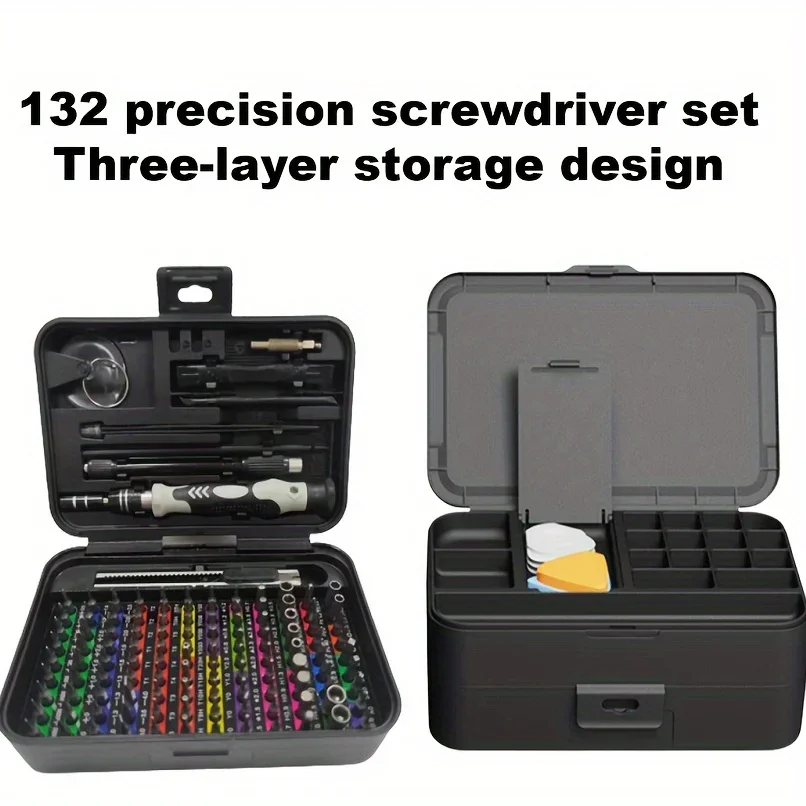 

132 in 1 Multi-Function Precision Screwdriver Set Magnetic Phillips Torx Screw Driver Bits Manual Repair Tools for iPhone PC DIY