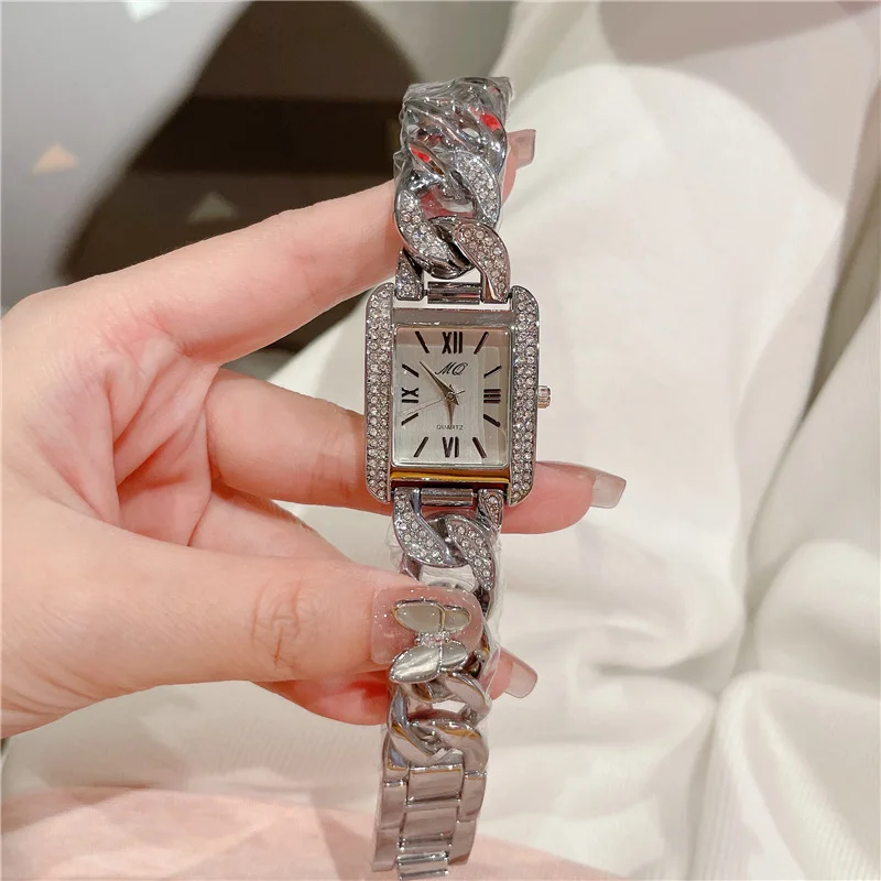 Ladies' Gold Quartz Bracelet Watch with Rhinestones description 3