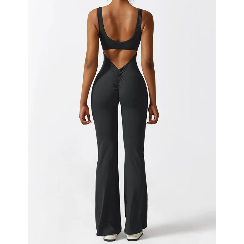 Kalie Flare Scrunch Leggings for Women V Cross Waist Bell Bottom Yoga Pants Tummy Control Bootcut Workout Leggings
