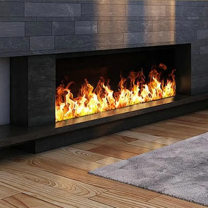 

Stainless steel embedded electronic fireplace, atomization electronic humidifier, touchable simulated 3D flame fireplace GN815MU