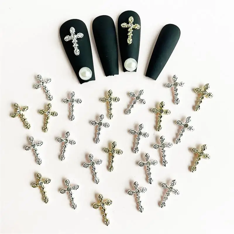 Foratura Flash nuovi accessori per Nail Art Manicure Cross Nail Art Jewelry piccola versione decorazione per unghie accessori retrò croce