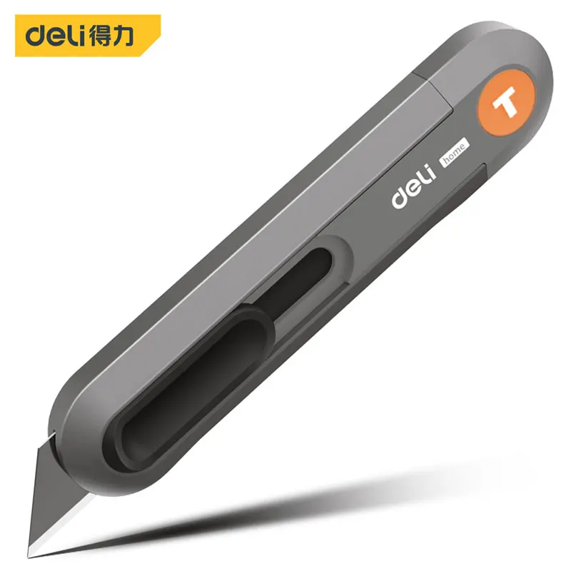 Deli Office Supplies T-shape/9mm/18mm Utility Knife with 10 Blades set Retractable Rebound Self-locking Design Household Knives