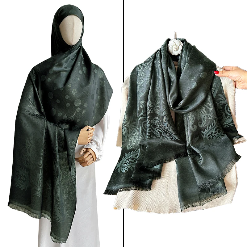 

Bohemia Pashmina Hijab Scarf Long Muslim Cashmere Shawl Female Foulard Soft Turban Head Wraps for Women Autumn Headband Bufanda