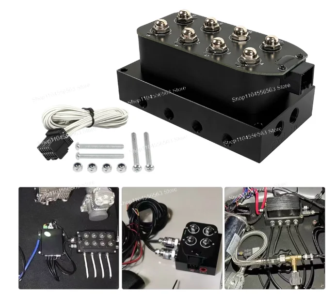 Universal Air Suspension 5-in-1 Display Pressure Gauge with Solenoid Valve & Ship-Type Toggle Control Panel
