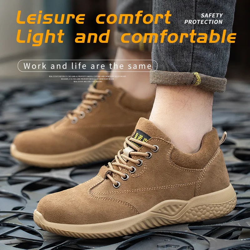 Safety Shoes Men for Work Lightweight Sport Sneakers Steel Toes Free Shipping Safety Tennis Protection for the Feet Original