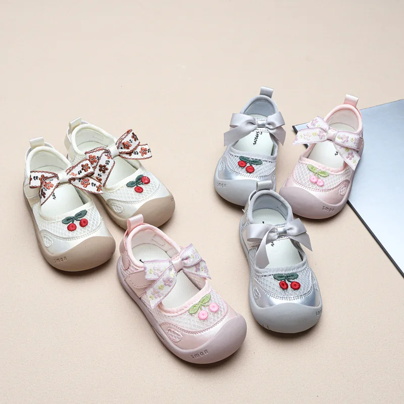 

Kids'Casual Shoes Sandals Cartoon PU Leather Summer​ Shoes For Girls Anti-slip Velcro Beach shoes Silver Pink Shoes Size 22-30