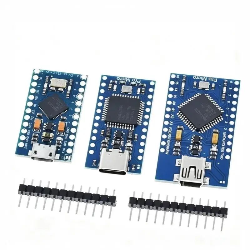Hot Sale Pro Micro ATmega32U4 5V 16MHz Replace ATmega328 For Pro Mini With 2 Row Pin Header Mini USB Interface