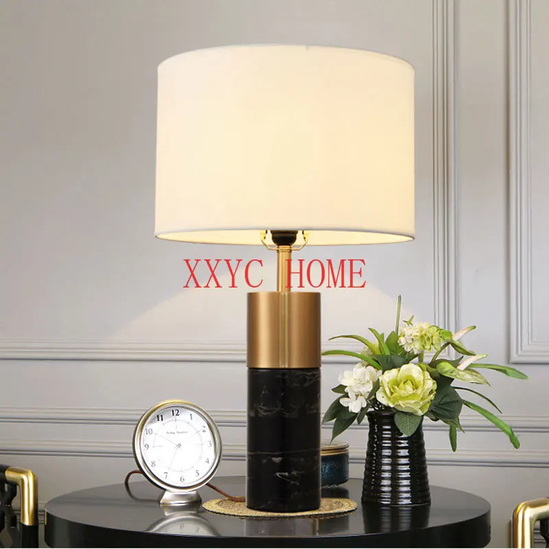 

Nordic Luxury Marble Desk Lamp Personality Creative Bedside Lamp Retro Bedroom Villa Living Room Postmodern Decorative Desk Lamp