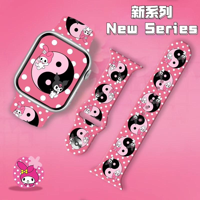 

My Melody print strap For Apple Watch Strap Silicone for iWatch 6 5 4 3 2SE Replacement watch band 38mm 41mm 45mm birthday gifts