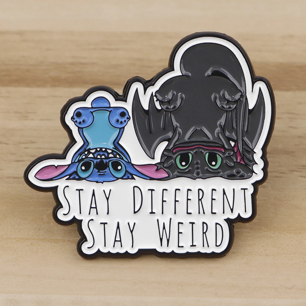 STAY WEIRD Enamel Pin Cartoon Alien Badges on Backpack Brooches for Women Men Lapel Pins Cosplay Accessories Toys Gift