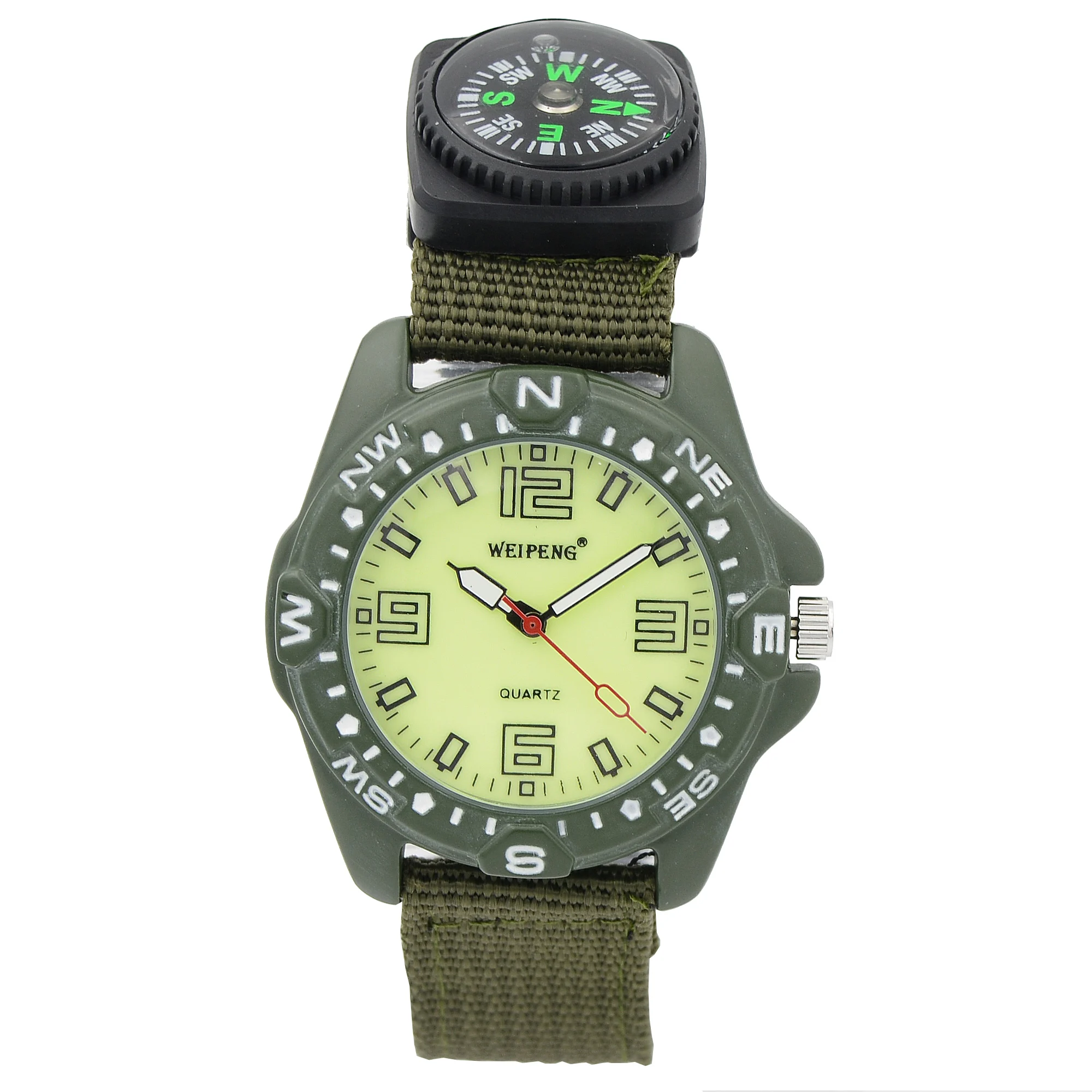 

Promotion Item Luxury Timepiece Green Dial Japan Quartz Movement Mens Womens Wrist Watch Nylon Canvas Band Nice Gift
