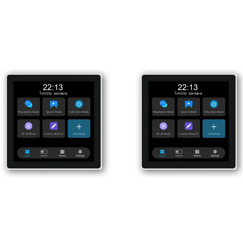 A99E-2X Tuya T3E Panel Switch Touch Screen Panel EU Smart Control Panel Switch Zigbee Smart Home Wall Push Light Switch,White