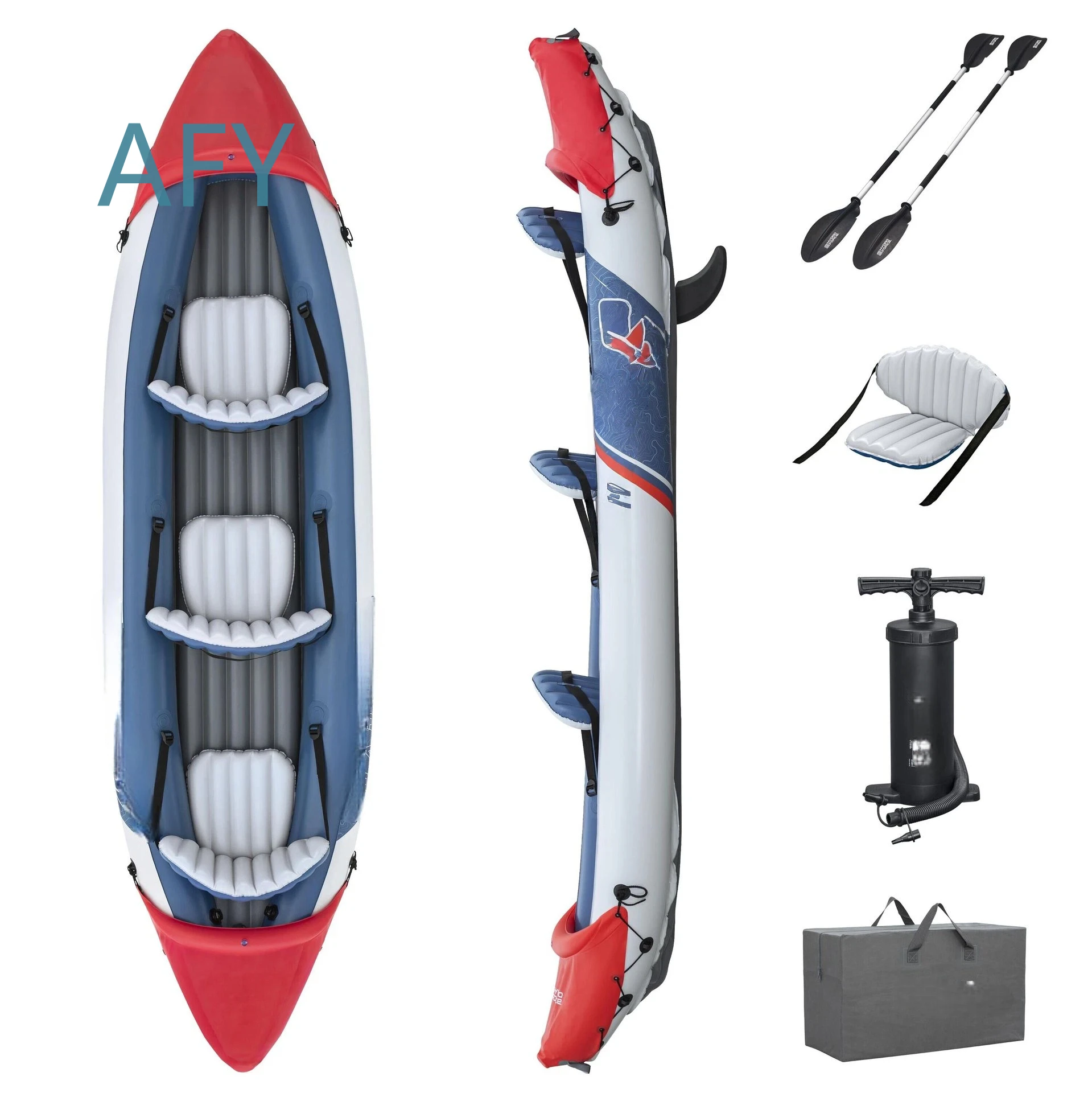 Solar Marine 2 Person Double Inflatable PVC 4m Fishing Kayak for Small Boats for Water Sports for Outdoor Recreation for - view 6
