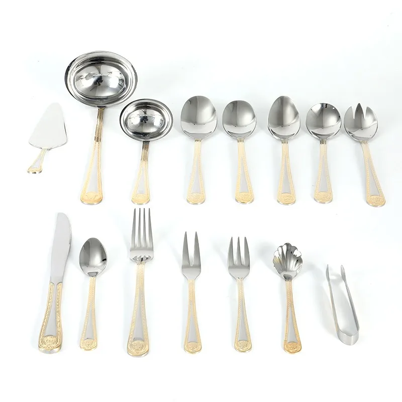 High-end company gift 72-piece set, knife, fork and spoon set, leather box packaging