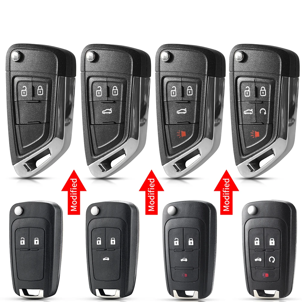 KEYYOU 2/3/4/5 Buttons Car Flip Remote Key For OPEL VAUXHALL Astra J Corsa E Insignia Zafira C 2009-2016 315 / 433MHz ID46 Chip