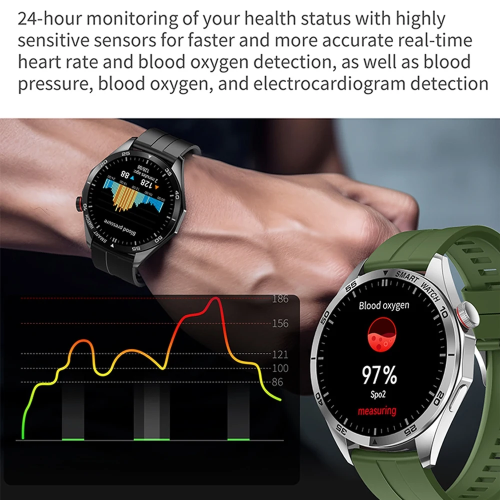 Для Android IOS Smartwatch Men's Watch 4 Pro AMOLED HD экран Bluetooth Call ECG Health Monitoring Smartwatch 2024 New Men Watch
