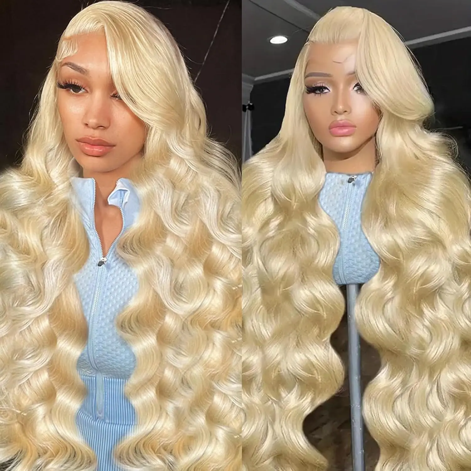 

613 Blonde Colored Body Wave Full Frontal HD Transparent 13x4 13x6 Lace Human Hair Wigs Lace Front Wigs For Women 32 34 Inch