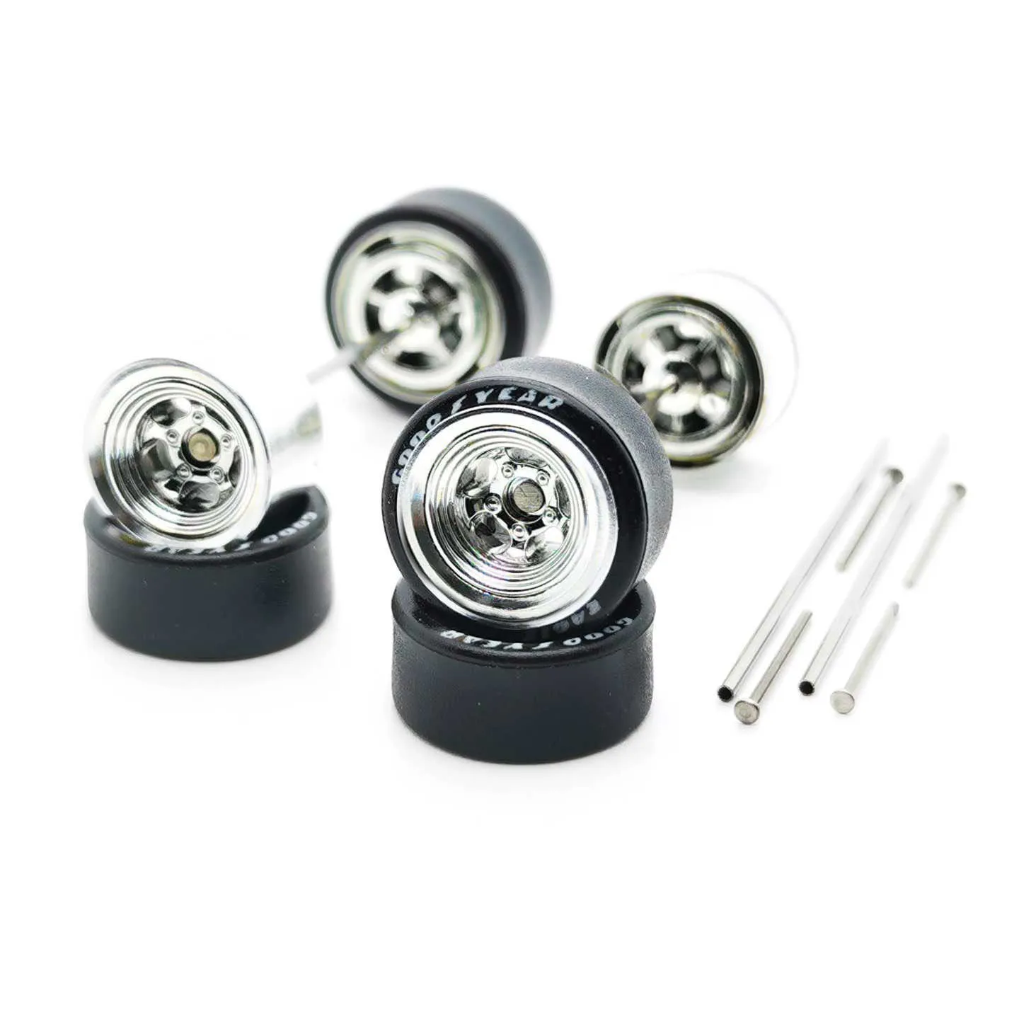 1 set 1/64 Alloy Model Car Custom Wheels 11.2mm SMM Series with Free 28mm Hollow Axle Set