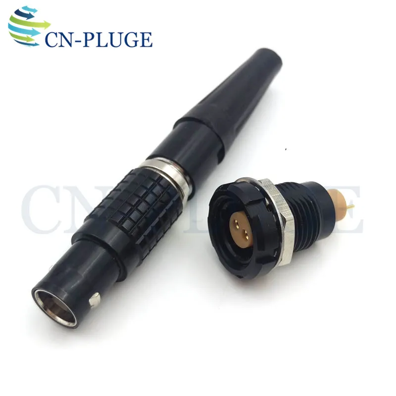 0B FGG Plug ECG Socket 2 3 4 5 6 7 9-Pin Black Aviation Metal Connector Push-Pull Self-Locking Plug