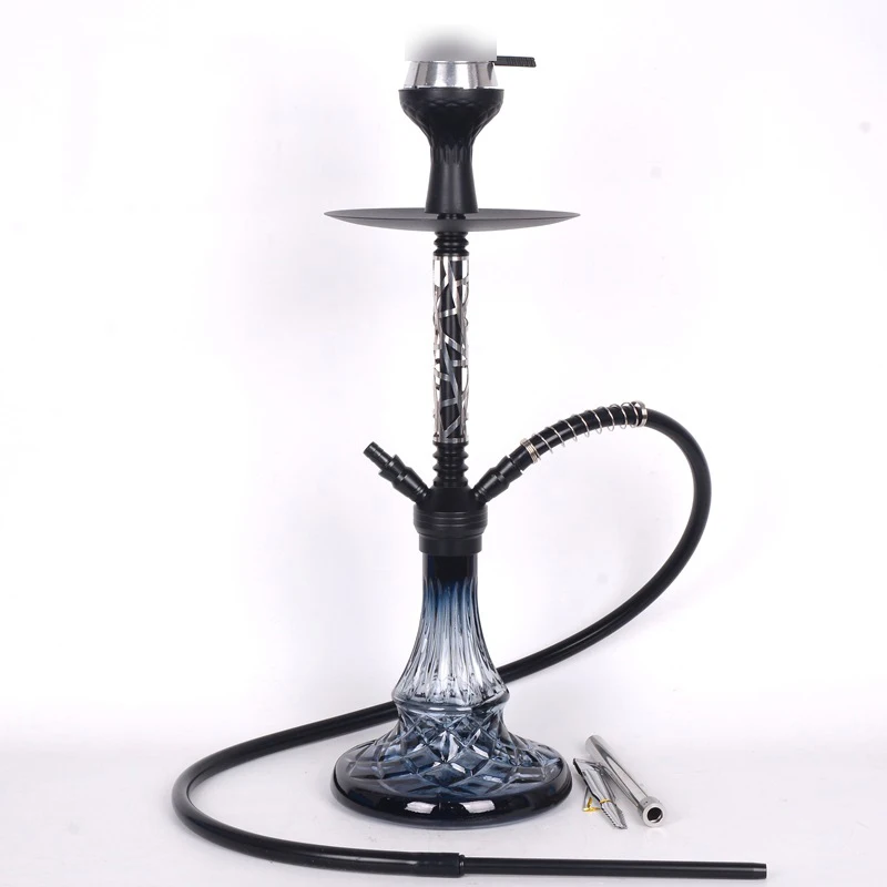Portable Aluminum Stem Hookah with Two/Single Hoses Narguiles Cachimbas Sheesha Chicha Nargile Hubbly Bubbly Shisha Kit