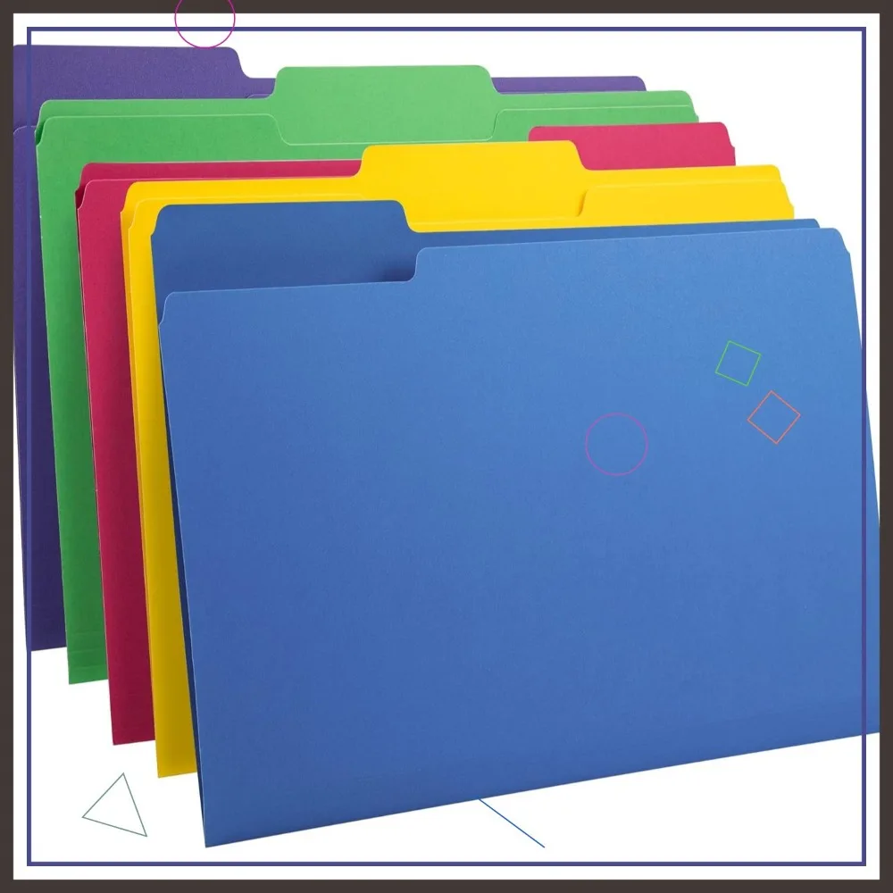 

Сверхлегкие папки для файлов Manila, размер буквы, разные цвета, упаковка 400 шт. — прочные канцелярские товары