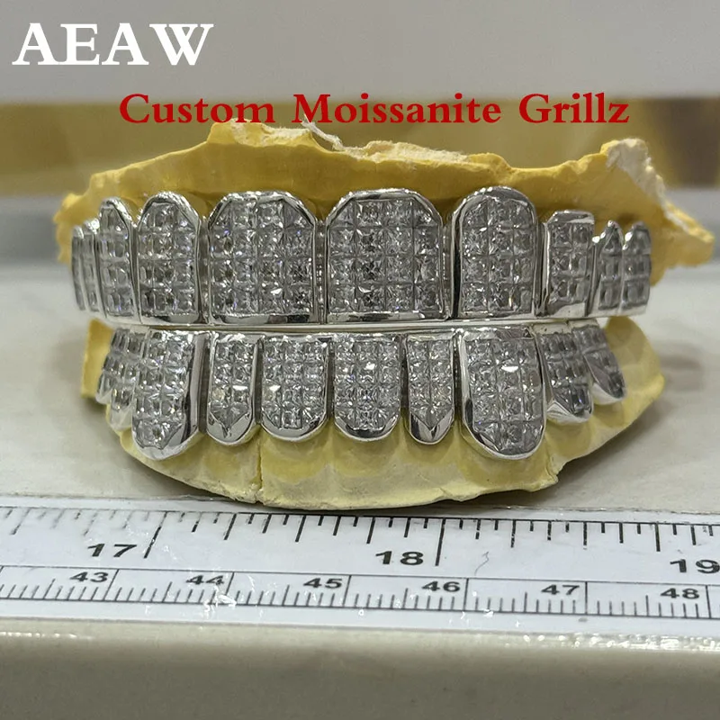 

Изготовленный на заказ муассанит с бриллиантом Grillz, 8 верхних и 8 дна, хип-хоп, серебро 925 пробы, зубы Grillz, ювелирные изделия в стиле хип-хоп (оттентная форма для зубов для нас)