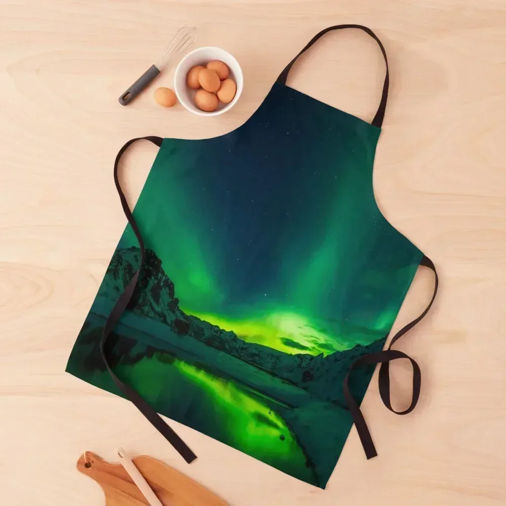 

Iceland aurora borealis northern lights Apron Home and kitchen products Useful Things For Kitchen Teacher Restaurant Apron