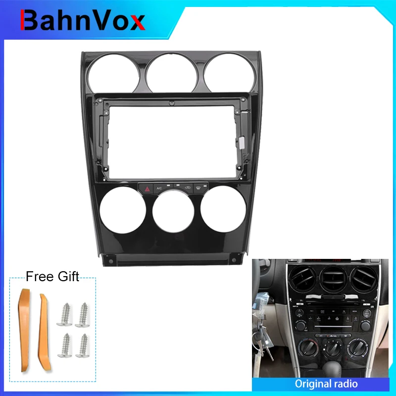 9 inch Android Car Radio frame for MAZDA 6 2004 2015 2din Stereo GPS Fascia bezel Panel Adapter wire harness