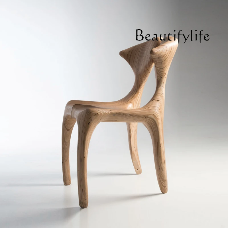 

Designer medieval dining chair household solid wood dune chair high-end feeling with backrest leisure chair