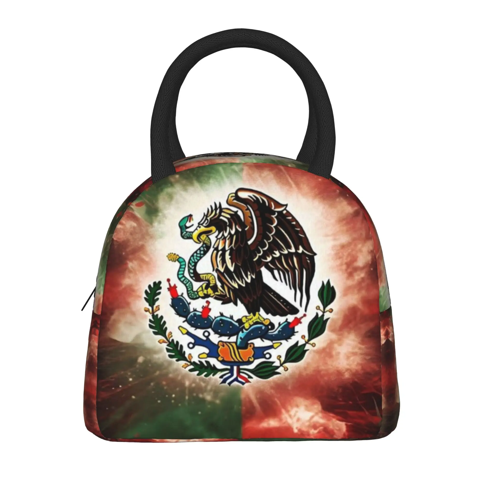 mexico flag Merch Insulated Lunch Bag For Outdoor  Food Storage Bag Portable Thermal Cooler Lunch Boxes