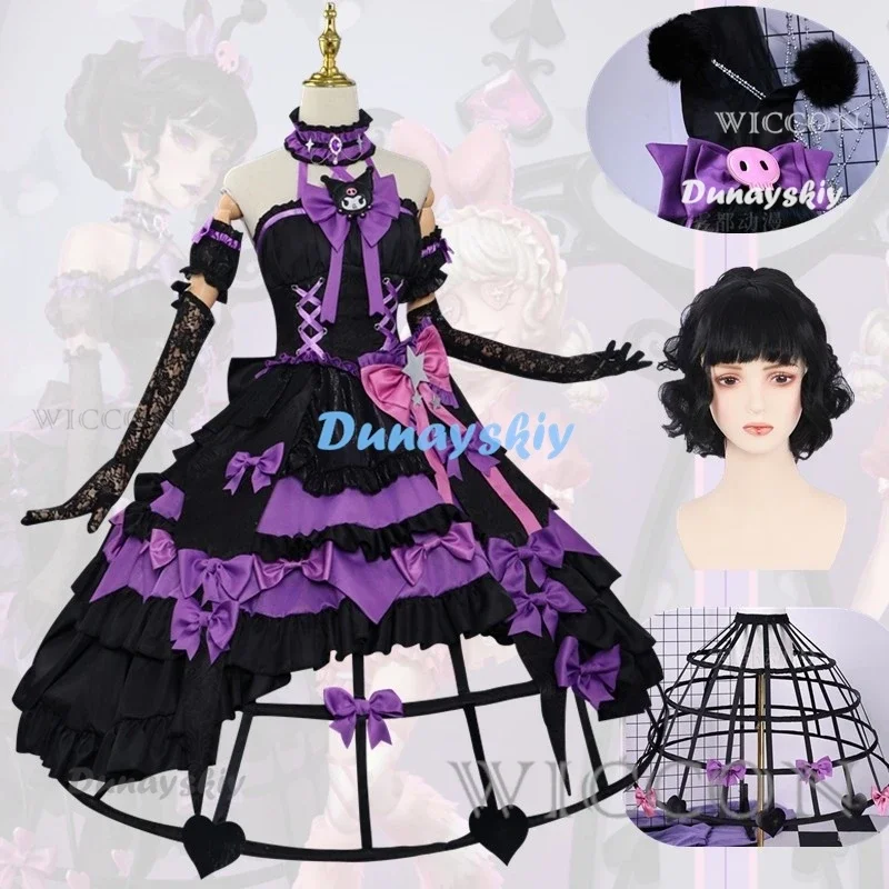 MN1 Bloody Queen  Cosplay Costume Identity V Cosplay Costume Black Lolita Gothic Long Dress Full Set Wig Halloween Xmas9*Jy