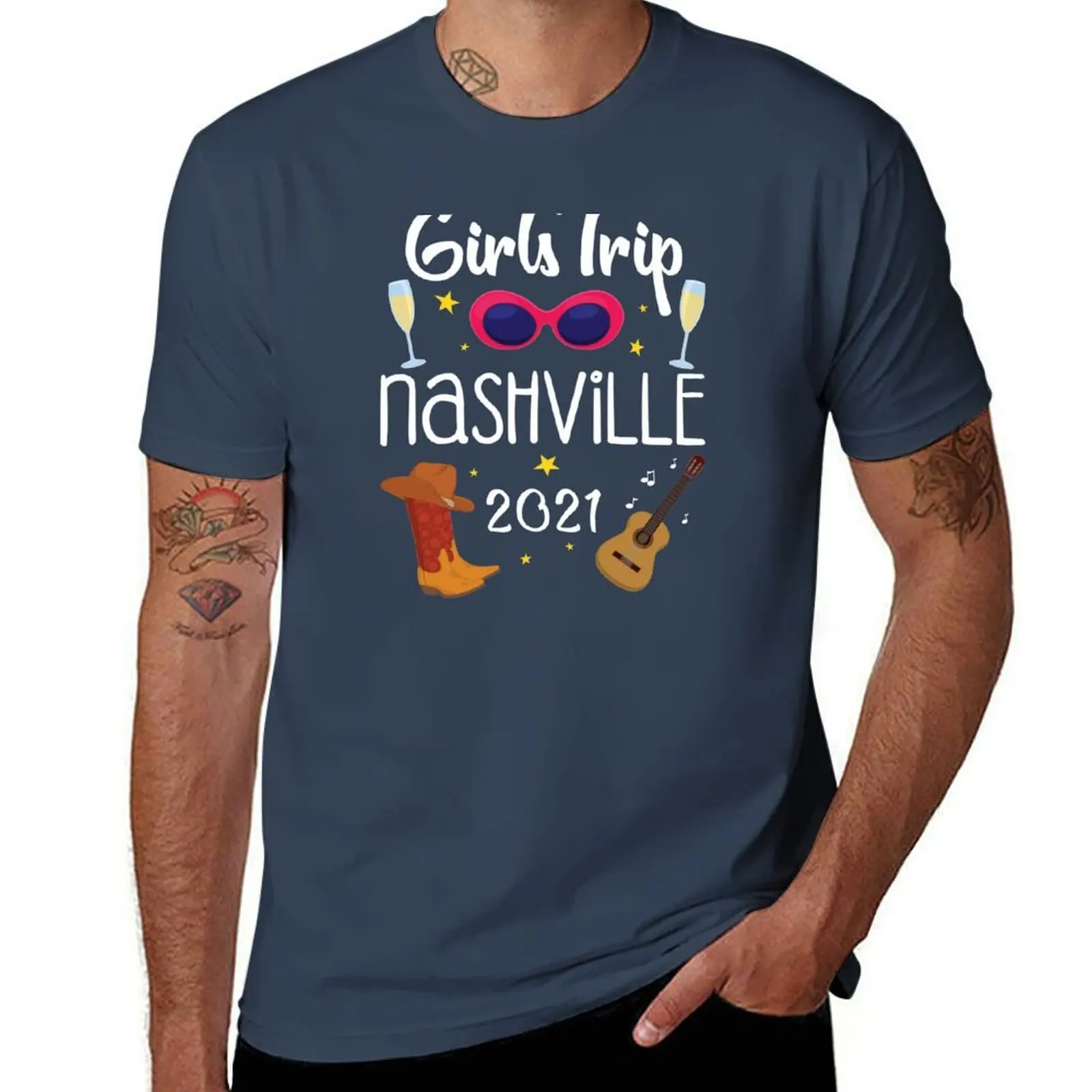 

Trip Bachelorette print 2021 Nashville Girls T-Shirt Basic Comfort Fit T-Shirt for Men