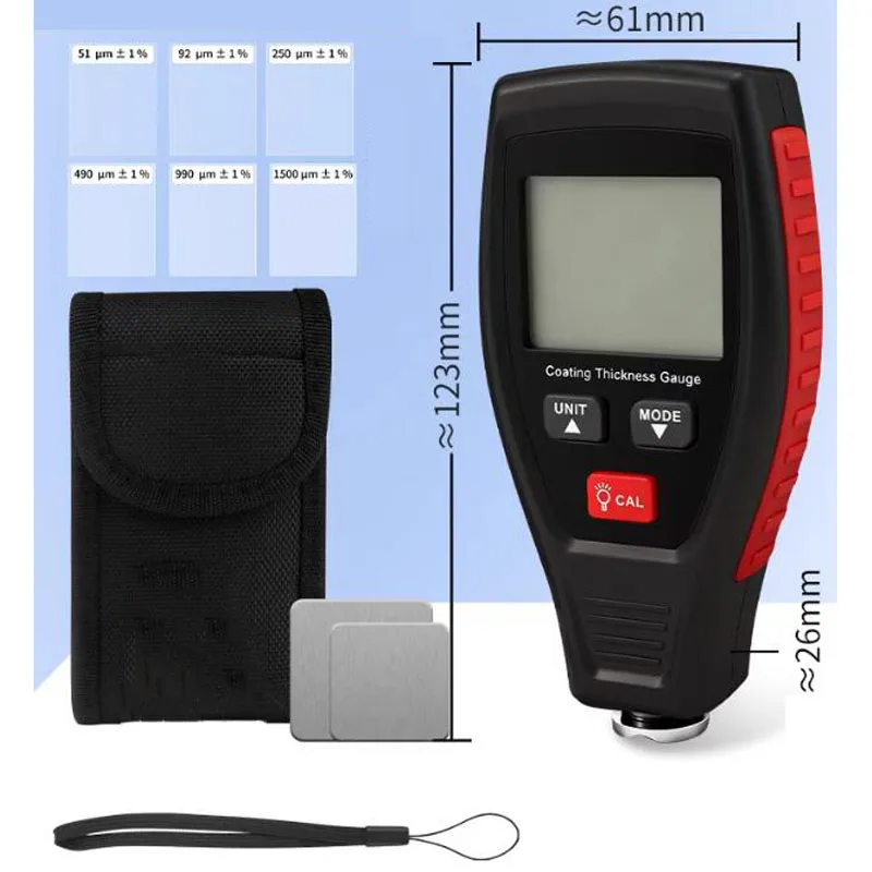 High-Precision Car Paint Coating Thickness Gauge for Aluminum and Iron Substrates