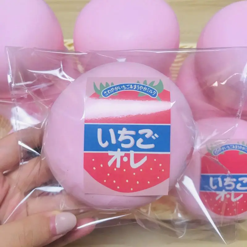Mini Squishy Slow Rising Toy, Descompressão Ventilação Toy, Sabor Morango, Bolo Daifuku, Rebound Lento