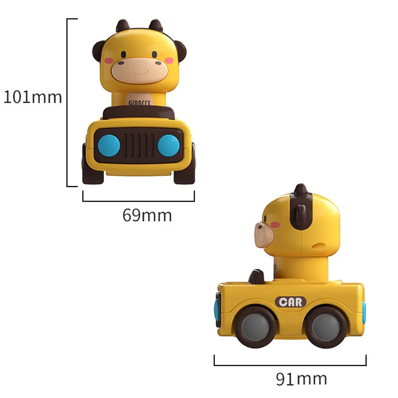 Baby Toy Cars Boy Montessori Gift Press and Go Cartoon Truck Educational Toys Pull Back Cars Toys for Toddlers 12 18 Month