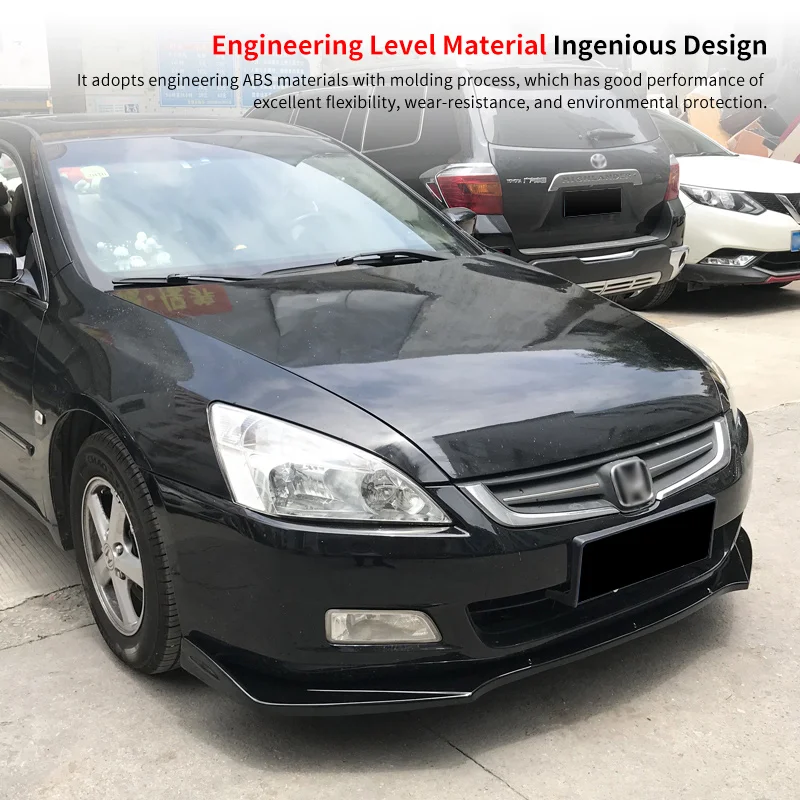 For Honda Accord 7th Generation 2003 04 05 06 07 Front Bumper Lip Chin Splitter Bodykit 3Pcs/Set Black Carbon Color Accessories