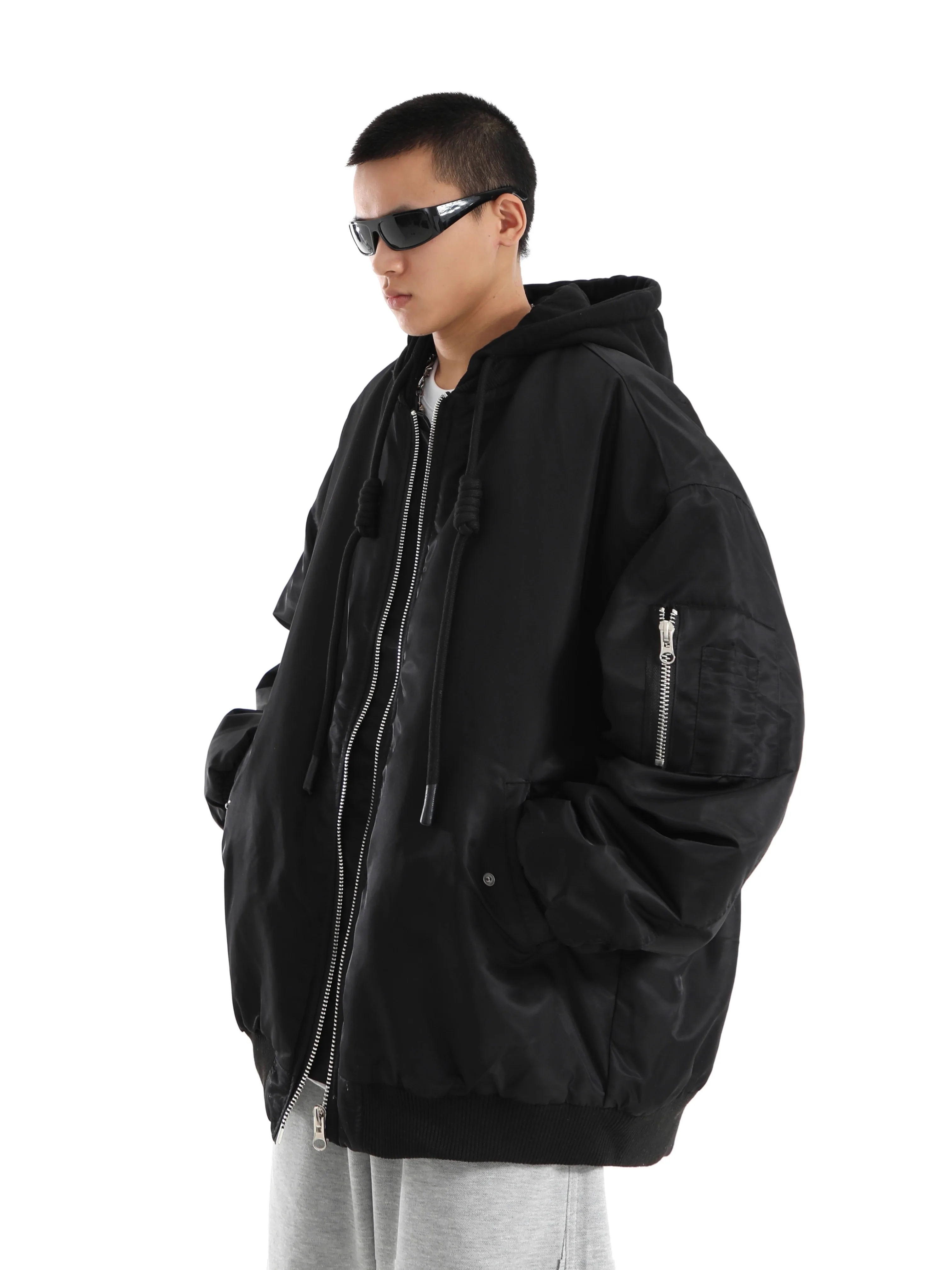 American Oversized Hooded Baseball Jacket Cotton Men's Winter 2025 New Loose and Thick Cotton Coat