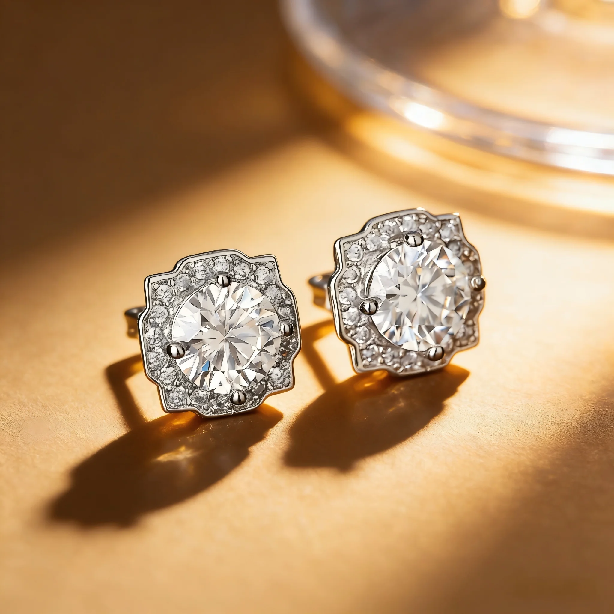 

With GRA Certificate Moissanite Earrings 925 Silver Fashion Style Cute Pass Diamond Test Pen For Man and Women Party Anniversary