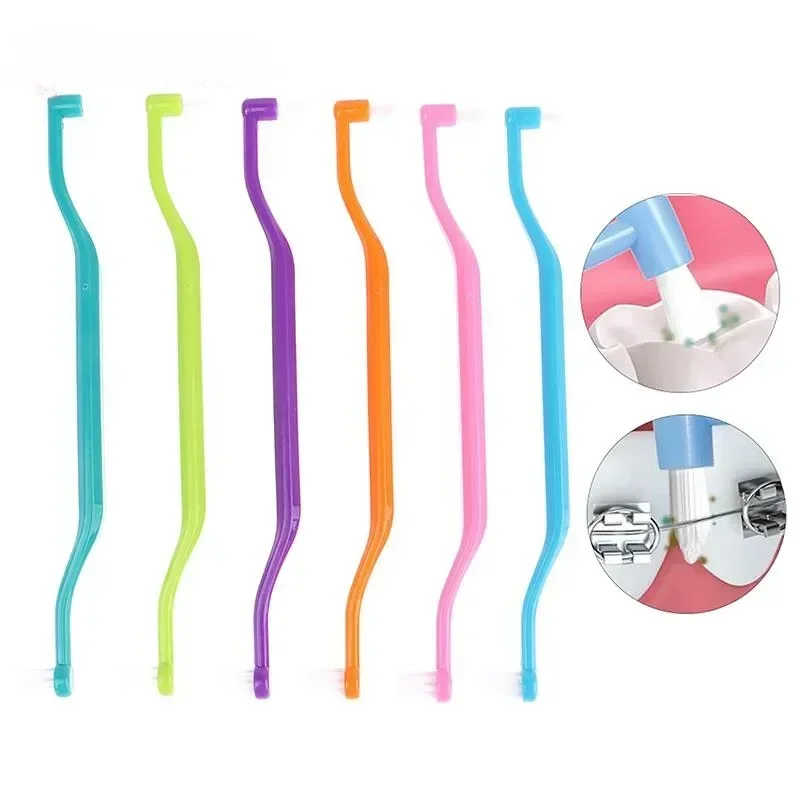 Orthodontic Interdental Brush Double-Beam Soft Teeth Cleaning Toothbrush Oral Care Tool Small Head Soft Hair Implant Adult