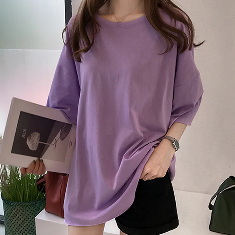 Large Size Candy Color Block Short Sleeve T-Shirt Women's Korean Style Clean Fit Ladies Inner Wear Winter Collection - view 2