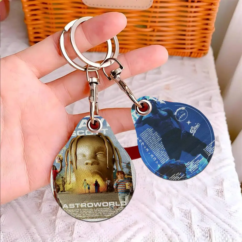 الهيب هوب المغني T-Travis S-Scott الإبداعية الكرتون نمط بطاقة حساسة واقية كم المفاتيح قلادة الزخرفية الموضة #1