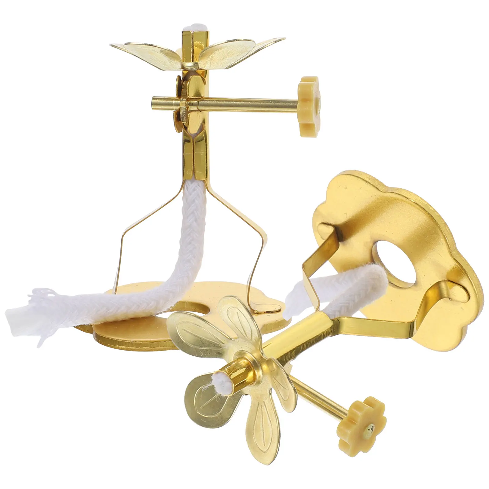 

2Pcs Windproof Lotus Offering Lamp Adjustable Wick Stand Holder Base Oil Wicks Butter Lamp Wick Home Stand