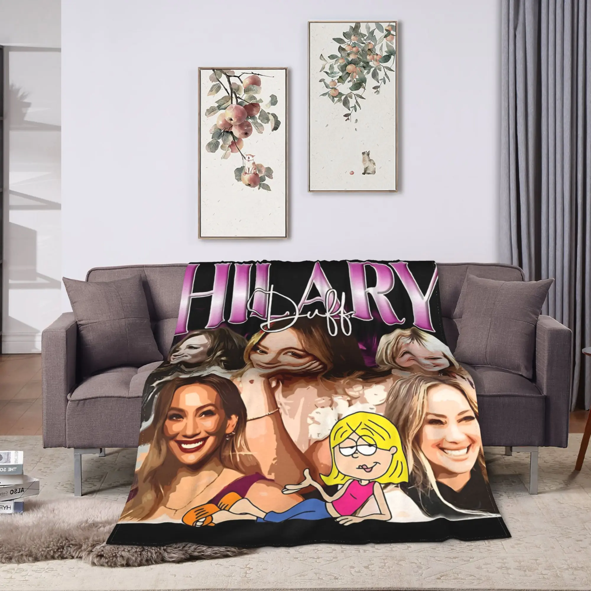 Hilary Duff Lizzie McGuire Blankets  Picnic Flannel Throw Blanket For Living Room Super Warm Design Quality Bedspread Gift