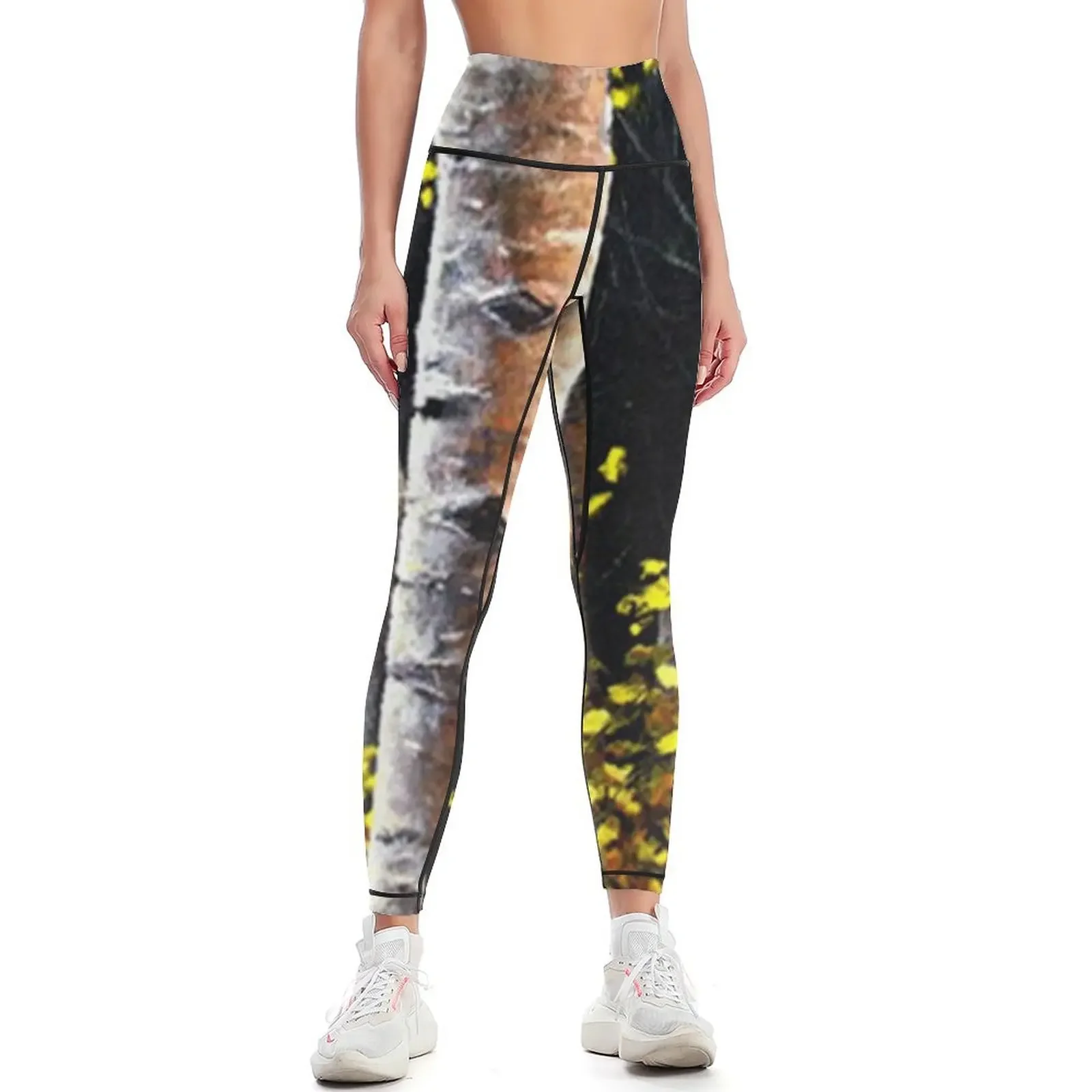 Aspen tree painting Leggings Jogger pants Women's fitness push up fitness flared Womens Leggings