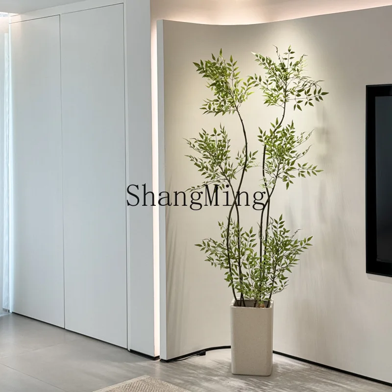 

SM Simulation Green Plant Indoor Living Room Bionic Flower False Tree Large Floor Potted Plant Living Room Decoration