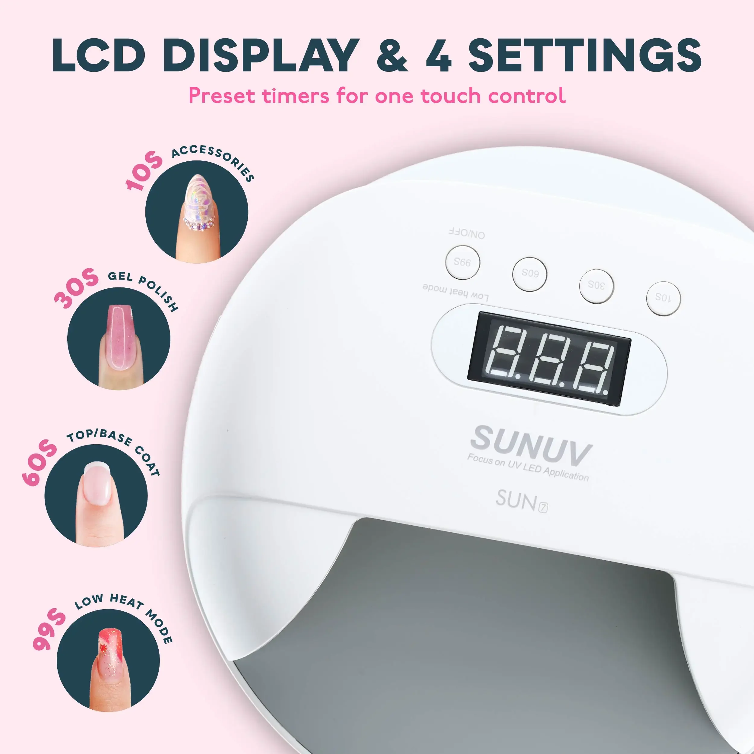 SUNUV Nail lamp SUN7 UV LED Nail Lamp Dryer Big Power Fast Curing  Gel Professional  Dryers UV Gel Drying Tools Machine