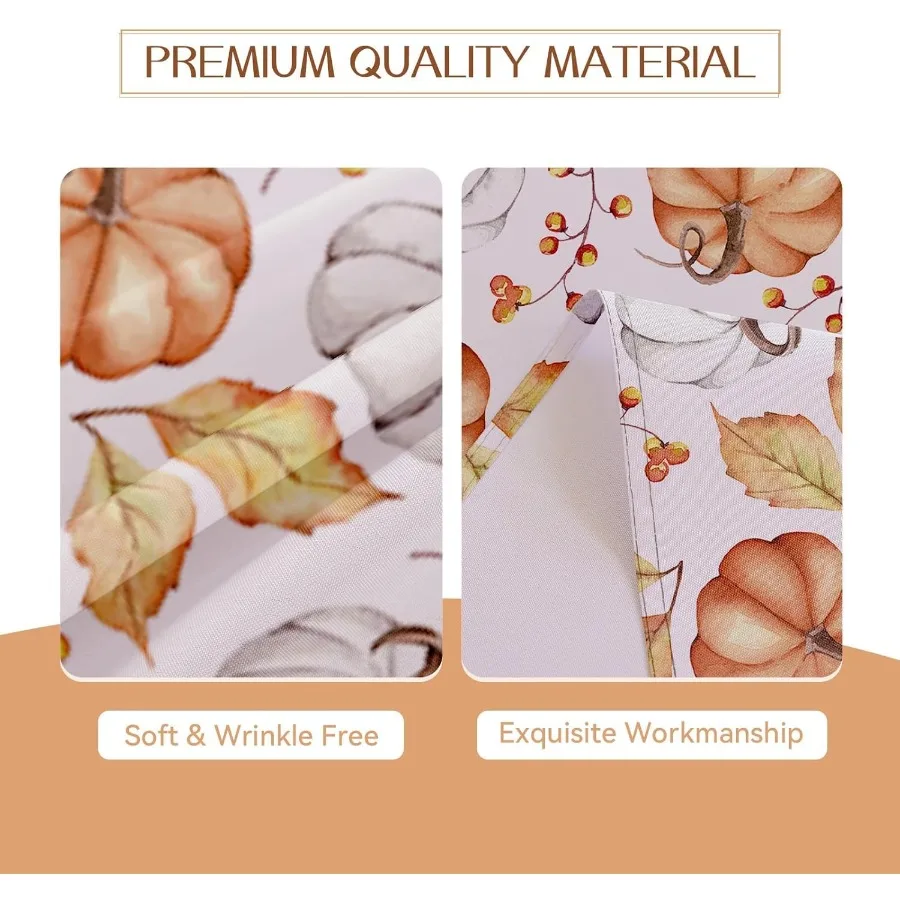 سقوط مستطيل مفرش المائدة 60x84 بوصة الشكر الخريف الحصاد البرتقال اليقطين مفارش طاولة مقاومة للبقع مزرعة الجدول #4