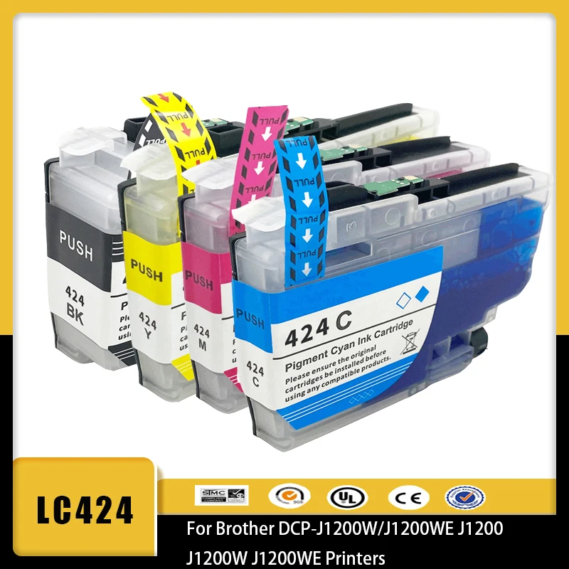 

Vilaxh Europe LC424 LC424 Full Compatible Ink Cartridge With Chip For Brother DCP-J1200W/J1200WE J1200 J1200W J1200WE Printers