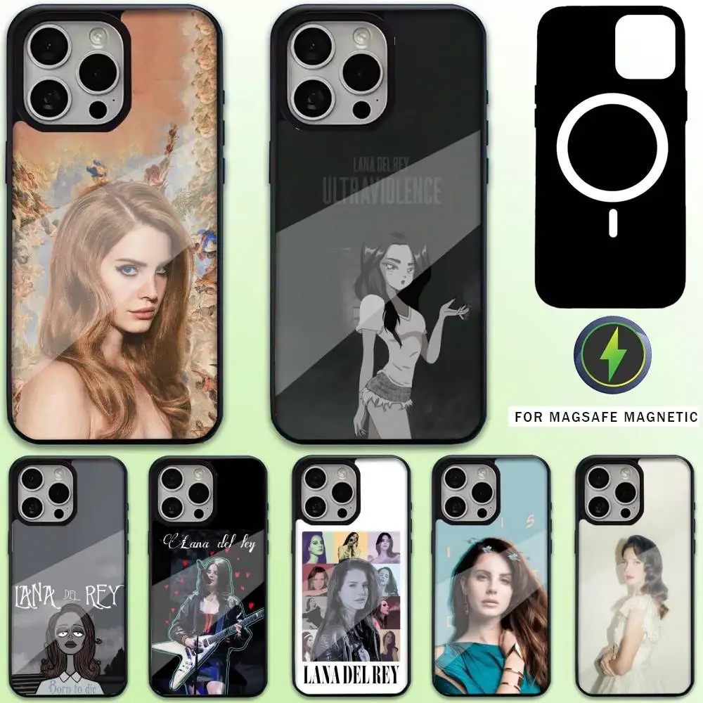 

Singer L-Lana D-Del Rey Phone Case For iPhone17,16,15,14,13,12,11 Plus,Pro Max Magnetic For Magsafe Wireless Charging