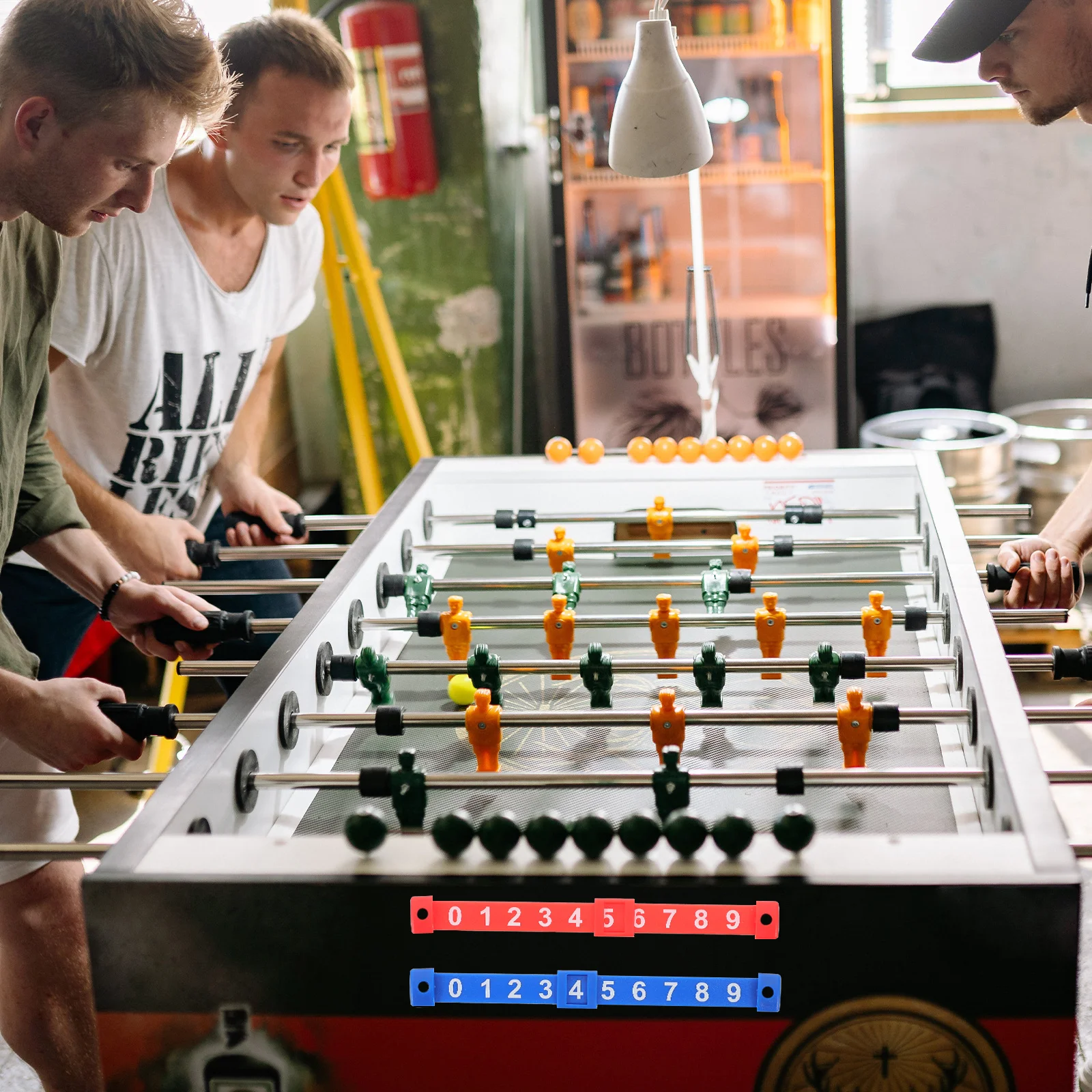 

2Pcs Table Football Counter with Bright Background Exquisite Workmanship for Desktop Games Scoring Counters